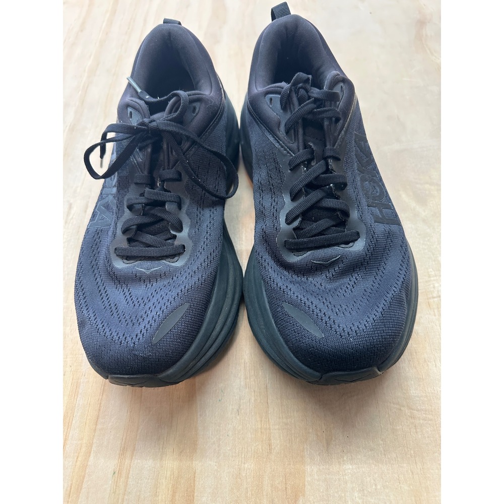 Hoka Bondi 8 Triple Black Running Shoes Womens 9.5 Wide D Sneakers - Picture 6 of 6